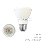 LAMPADA LAMPADINA LED V-TAC 4265 8W E27 PAR20 6000K LUCE FREDDA VT-1208