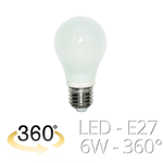 LAMPADINA LED GOCCIA 360° E27 6W LUCE FREDDA 6000°K