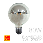 LAMPADINA FILAMENTO GLOBO RIFLETTORE LED 7W = 80W E27 800 LUMEN CALDA 3000K 360° KODAK 55040 DIMMERABILE