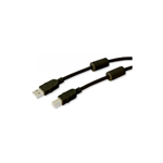 Cavo USB 2.0 A M / B M 5m con Ferrite Doppia Schermatura Nero