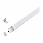 PROFILO PER STRISCE LED AD ANGOLO CORNER PROFILE 1 ALLUMINIO BIANCO 1MT 16 MM CON COPERTURA E TAPPI -  H1.6 CM