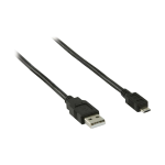 Cavo USB | USB 2.0 | USB-A Maschio | USB Micro-B maschio | 11 W | 480 Mbps | Placcato nickel | 2.00 m | Tondo | PVC | Nero | Busta