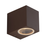 APPLIQUE DA ESTERNO QUBO CORTEN PER LAMPADA GU10 IP54 93 X 80 X 67MM COLORE ANTRACITE CON FINITURE DORATE