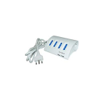 MULTIPRESA DA TAVOLO 4 BIVALENTI +  PRESA SHUKO LATERALE + 2 USB CON CAVO 2 MT E SPINA 16 A 2P+T S 17 