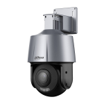 Dome PTZ IP Dahua. 2MP @ 25ips, H.265+/H.264+. ICR, 0.002/0.0002 lux, IR 30m. Ottica da 4 mm. WDR digitale, 2D/3D-NR. Pan&Tilt: 355°@26°/s (H); 90°@17°/s(V); 300 preimpostazioni. Intelligenza IVS. Audio bidirezionale. Slot MicroSD, RJ45, Onvif, IP66, PoE.