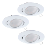 FARETTI TEDO DA INCASSO CON GHIERA 3 X GU10 LED 3 X 5W 3000K ALLUMINIO BIANCO Ø8 FORO Ø6.8