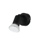 APPLIQUE BUZZ LED FARETTO GU10 INCLUSO 3W ACCIAIO NERO Ø6