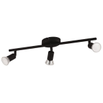 PLAFONIERA BUZZ LED 3 FARETTI GU10 3W 3000K ACCAIO NERO 48.5 x 6.5