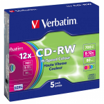 CD-RW 8-12x 700 MB Colori Confezione da 5 Custodia sottile