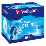 CD-R Audio 16x 700M 80min 10 Pacchetto Jewel Case Argento opaco