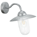 APPLIQUE MILTON DA ESTERNO 1 X E27 STRUTTURA METALLO ZINCATO DIFFUSORE VETRO TRASPARENTE IP44 x 31 H31