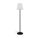 PIANTANA ALGHERA 1 X E27 STRUTTURA METALLO NERO DIFFUSORE POLICARBONATO BIANCO DA ESTERNO IP44 Ø39 H148.5