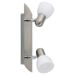 PLAFONIERA APPLIQUE ENEA 2 X E14 STRUTTURA NICKEL SATINATO PARALUME VETRO SATINATO 30 x 7