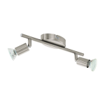 PLAFONIERA APPLIQUE BUZZ LED 2 X GU10 2 X 3W 3000K INCLUSA STRUTTURA NICKEL SATINATO 28.5 x 6.5