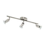 PLAFONIERA SPOT 3 X GU10 LED 3 X 3W 3000K INCLUSA STRUTTURA NICKEL SATINATO 48.5 x 6.5