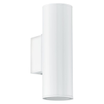 APPLIQUE RIGA 2 X 3W GU10 LED INCLUSA STRUTTURA METALLO ZINCATO BIANCO IP44 6,5 x 9,5 x H20