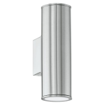 APPLIQUE RIGA 2 X 3W GU10 LED INCLUSA STRUTTURA METALLO ACCIAIO INOX IP44 6,5 x 9,5 x H20