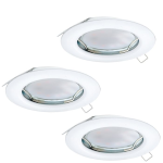 FARETTI DA INCASSO PENETO 3 GHIERE ROTONDE + 3 GU10 LED 3W INCLUSE METALLO BIANCO Ø7.8 Foro Ø6.5