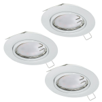 FARETTI DA INCASSO PENETO 3 GHIERE ROTONDE ORIENTABILI + 3 GU10 LED 3W INCLUSE METALLO BIANCO OPACO Ø8.7 Foro Ø7