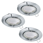 FARETTI DA INCASSO PENETO 3 GHIERE ROTONDE ORIENTABILI + 3 GU10 LED 3W INCLUSE METALLO CROMATO Ø8.7 Foro Ø7