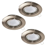 FARETTI DA INCASSO PENETO 3 GHIERE ROTONDE ORIENTABILI + 3 GU10 LED 3W INCLUSE NICKEL SATINATO Ø8.7 Foro Ø7