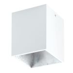 PLAFONIERA POLASSO LED 3,3W 3000K 340Lm STRUTTURA METALLO BIANCO INTERNO ARGENTO 10 x 10 H12