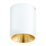 PLAFONIERA POLASSO LED 3,3W 3000K 340Lm SPOT ROTONDO STRUTTURA METALLO BIANCO INTERNO ORO Ø10 H12