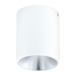 PLAFONIERA POLASSO LED 3,3W 3000K 340Lm SPOT ROTONDO STRUTTURA METALLO BIANCO INTERNO ARGENTO Ø10 H12