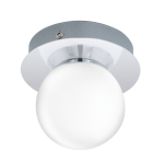 PLAFONIERA APPLIQUE MOSIANO LED 3,3W 3000K 340Lm STRUTTURA ACCIAIO INOX DIFFUSORE VETRO OPACO IP44 Ø11 H11.5