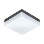 PLAFONIERA SONELLA 8,2W LED 3000K 820Lm STRUTTURA POLICARBONATO ANTRACITE IP44 21,5 x 21,5 x H7