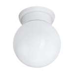 PLAFONIERA DURELO 1 X E27 STRUTTURA POLICARBONATO BIANCO DIFFUSORE VETRO BIANCO Ø16 H19.5