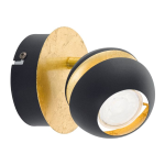 APPLIQUE NOCITO 1 X GU10 LED 1 X 3,3W INCLUSA STRUTTURA METALLO NERO E ORO Ø11