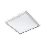 PLAFONIERA COMPETA 1 LED 24W 3000K 2500Lm STRUTTURA METALLO ARGENTO DIFFUSORE POLICARBONATO BIANCO 34 x 34 H8