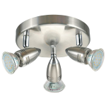 PLAFONIERA MAGNUM LED GU10 3 X 3W INCLUSA STRUTTIRA NICKEL SAITNATO SPOT REGOLABILI Ø18