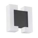 APPLIQUE SITIA 2 X 4,8W LED 3000K 1100Lm STRUTTURA METALLO ZINCATO ANTRACITE DIFFUSORE POLICARBONATO BIANCO 18 x 18 x H5,5