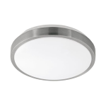 PLAFONIERA COMPETA 1 LED 22W 3000K 2400Lm STRUTTURA NICKEL SATINATO E POLICARBONATO BIANCO Ø24.5 H5.5