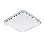 PLAFONIERA MANILVA 1 LED 16W 3000K 1500Lm STRUTTURA METALLO CROMATO DIFFUSORE POLICARBONATO BIANCO IP44 29 x 29 H7