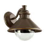 APPLIQUE ALBACETE 1 X E27 STRUTTURA METALLO ZINCATO MARRONE E RAME DIFFUSORE VETRO CON BOLLE D'ARIA IP44 26.5 x 28 H25.5