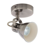 APPLIQUE PLAFONIERA SERAS GU10 LED 3,3W INCLUSA STRUTTURA NICKEL BEIGE SPOT REGOLABILE Ø10