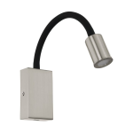 APPLIQUE TAZZOLI LED 3,5W 3000K 380Lm STRUTTURA NICKEL SATINATO BRACCIO SNODABILE NERO USCITA USB 6.5 x 16 H30