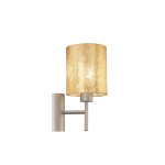 APPLIQUE VISERBELLA 1 X E27 STRUTTURA METALLO CHAMPAGNE DIFFUSORE TESSUTO FOGLIA ORO 14.5 x 19.5 H30.5