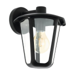 APPLIQUE MONREALE 1 X E27 STRUTTURA METALLO NERO DIFFUSORE POLICARBONATO TRASPARENTE IP44 23 x H27.5