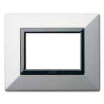 PLACCA ZAMA 44 ALLUMINIO SPAZZOLATO CORNICE GRIGIO LUCIDO 3 MODULI