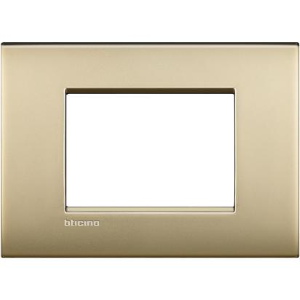 BTICINO LNC4803OF PLACCA 3 MODULI ORO SATINATO LIVINGLIGHT AIR