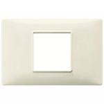 Placca 2M centrali beige 2 MODULI TECNOPOLIMERO SERIE VIMAR PLANA