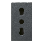 PRESA BIPASSO POLISICUR 2X10/16A+T NOIR S45 AVE