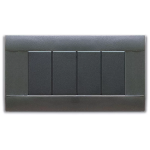 PLACCA RAL45 TECNOPOLIMERO 4MODULI GRIGIO NOIR S45 AVE