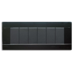 PLACCA RAL45 LUCIDA 6MODULI NERO LUCIDO S45 AVE