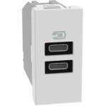 MATIXGO BTICINO CARICATORE USB CON DUE PORTE TIPO C 15W BIANCO