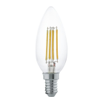 LAMPADINA LED E14 4W CANDELA 2700K TRASPARENTE A FILAMENTO 350 LUMEN Ø3.5  9.8